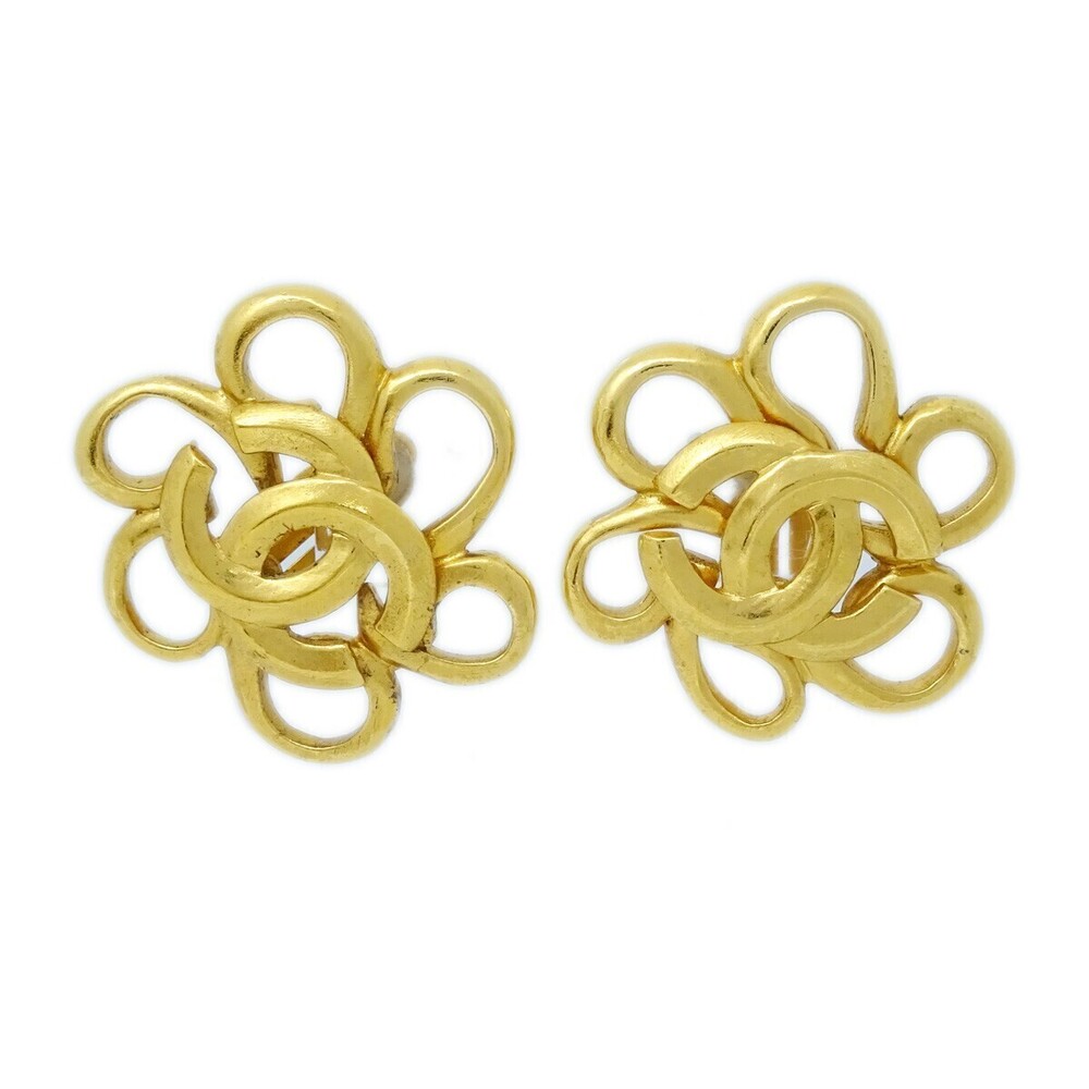 Chanel Vintage CC Flower Clip-On Metal